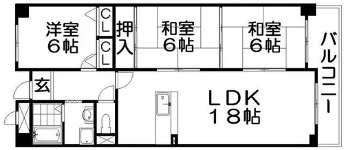 ヴィルヌーブエスト【2階】の間取り