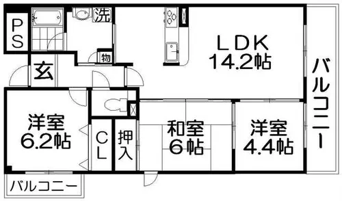 パレビバス【2階】の間取り