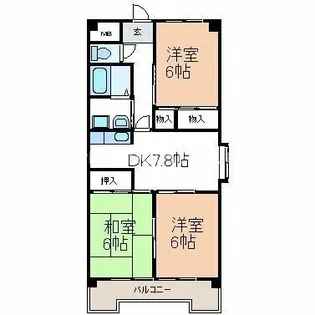 SOLE善明【5階】の間取り