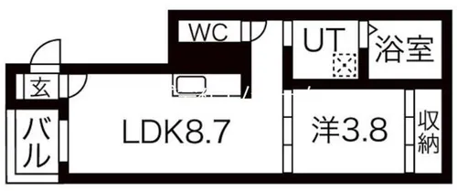 ハピネス呼続【3階】の間取り