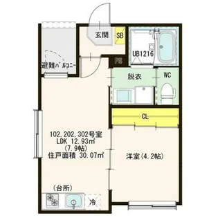 グリーンランド中小田井【2階】の間取り