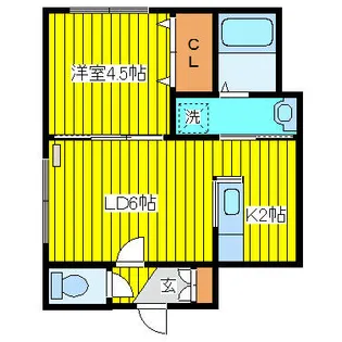 LEE SPACE N18【211号室】の間取り