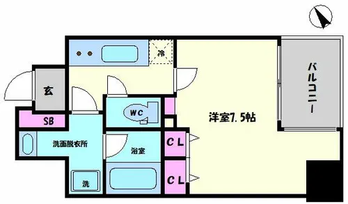 レジディア江戸堀【5階】の間取り