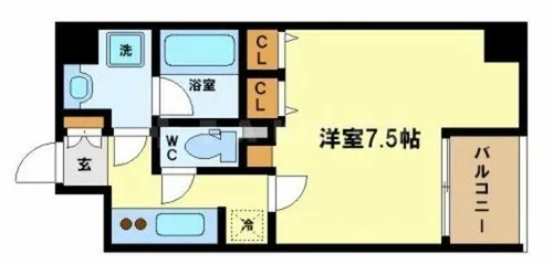 レジディア江戸堀【9階】の間取り