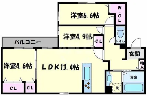 ダイヤモンドフジ天王寺東ゴールド【3階】の間取り