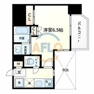 セレニテ難波グランデシュッド【5階】の間取り