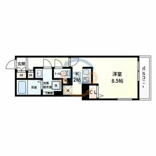 アドバンス大阪ルオーレDC【1階】の間取り