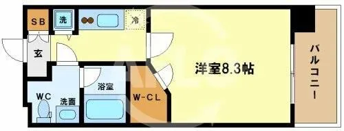 レジュールアッシュ福島【11階】の間取り