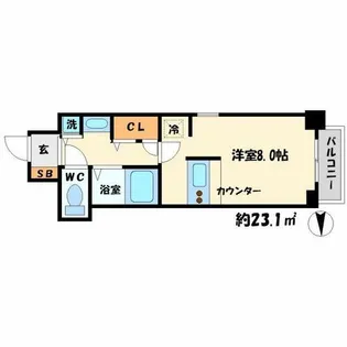 アクアプレイス天満クラシック【7階】の間取り