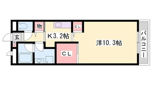 フィオーレ北条【201号室】の間取り