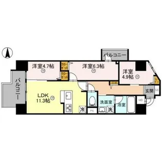 THE RESIDENCE 北白川【1階】の間取り