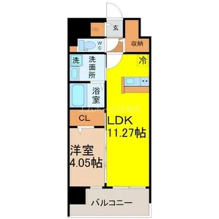 プレイズシード車道スクエア【8階】の間取り
