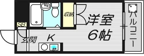 カーサ天美【4階】の間取り