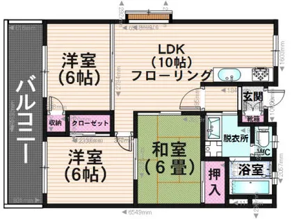 サンコーポタカキ【303号室】の間取り