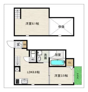 ドリームステージ大橋シエル【202号室】の間取り