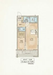 SUNTERRAS箱崎【302号室】の間取り