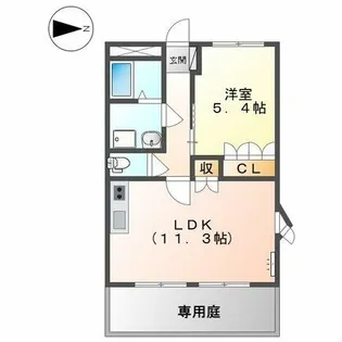 エクシード【1階】の間取り