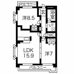 ロイヤルスクエア【3E号室】の間取り