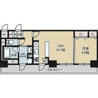 プランドール堂島【305号室】の間取り