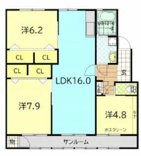 フェルト130A棟【2階】の間取り