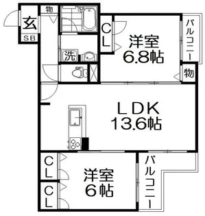 Sha Maison 町楠葉【301号室】の間取り
