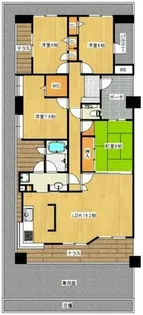 ランドゥール城南の杜【1階】の間取り