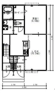 サンガーデン一橋【1階】の間取り