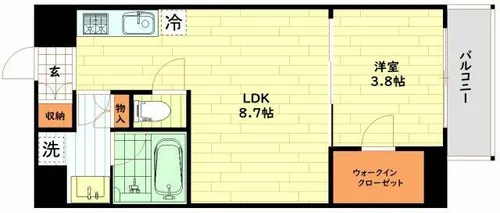 エル・セレーノ天満橋【12階】の間取り