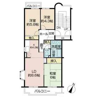 パストラルKIDA【4階】の間取り