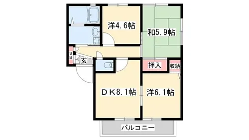 カーサA&C【2階】の間取り