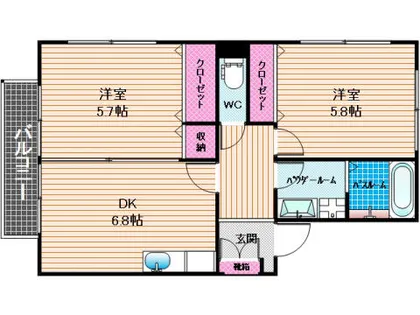 ラフレシールB棟【2階】の間取り