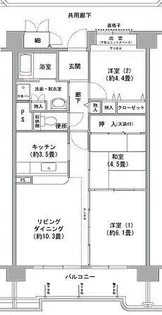 コーシャハイツ高見38【2階】の間取り