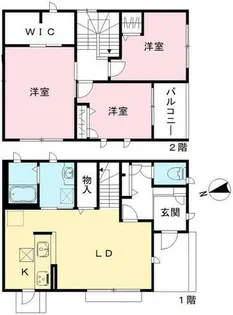 大阪府堺市西区浜寺南町1丁【テラスハウス】の間取り