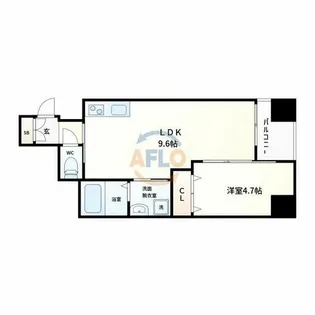 セントロイヤルクラブ谷町【5階】の間取り