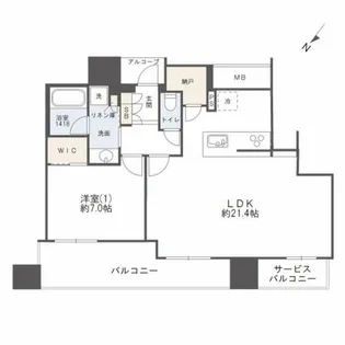 シエリアタワー中之島【39階】の間取り