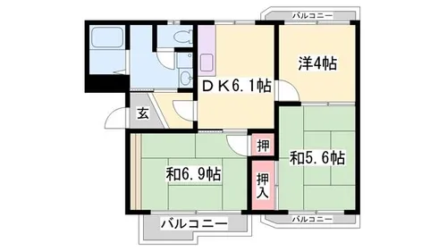 セルサス手柄A【202号室】の間取り