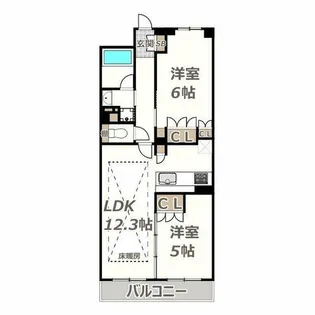 レジェイド西田辺【11階】の間取り