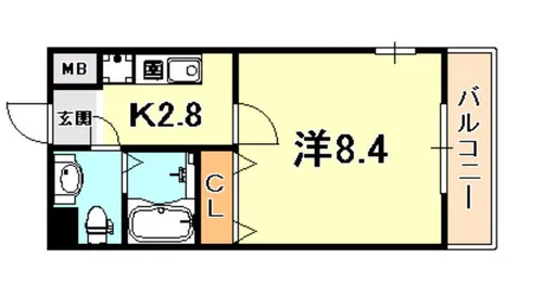 ライジングコート深江本町フラワーパーク【9階】の間取り