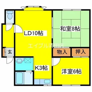 フィールドコートB【202号室】の間取り