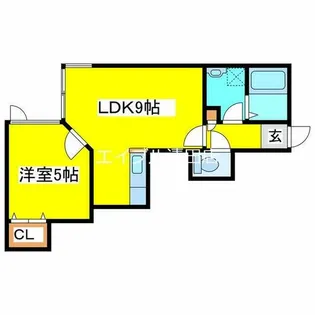 マリオハイツ北野【106号室】の間取り