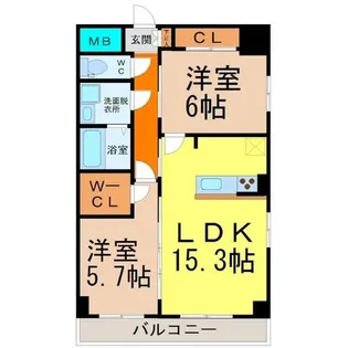 GRANDUKE丸田町(グランデューク丸田町)【6階】の間取り