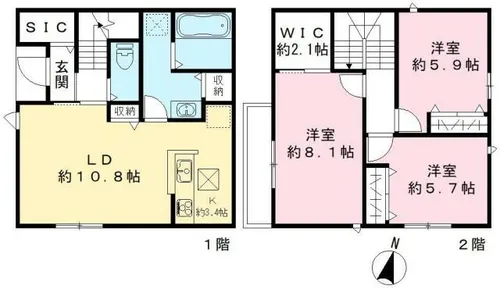 兵庫県川西市下加茂1丁目【一戸建】の間取り