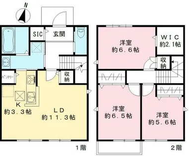 兵庫県川西市下加茂1丁目【一戸建】の間取り