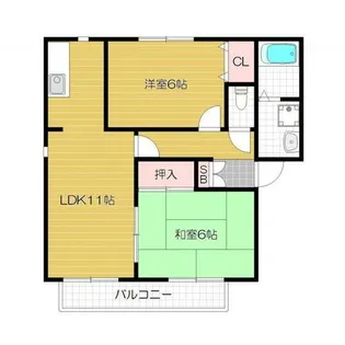 クィーンズ ヒル B【201号室】の間取り