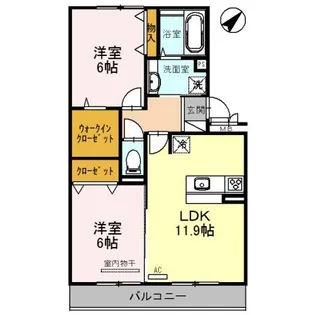セジュールクオン 野洲市小篠原【1階】の間取り