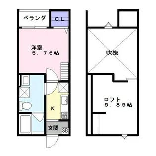 レポゼビアン【1階】の間取り