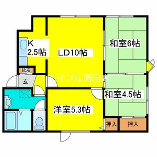 カーサ清田B【201号室】の間取り