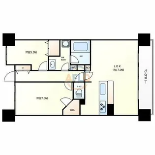 CITY SPIRE難波グレイス【14階】の間取り