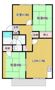 南ハイツ【1階】の間取り