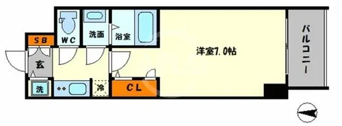 1Kの間取り画像